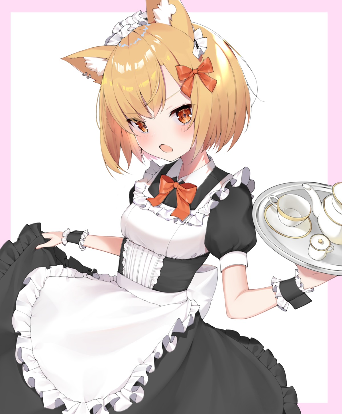 animal_ears arknights maid rui_p skirt_lift vermeil_(arknights)