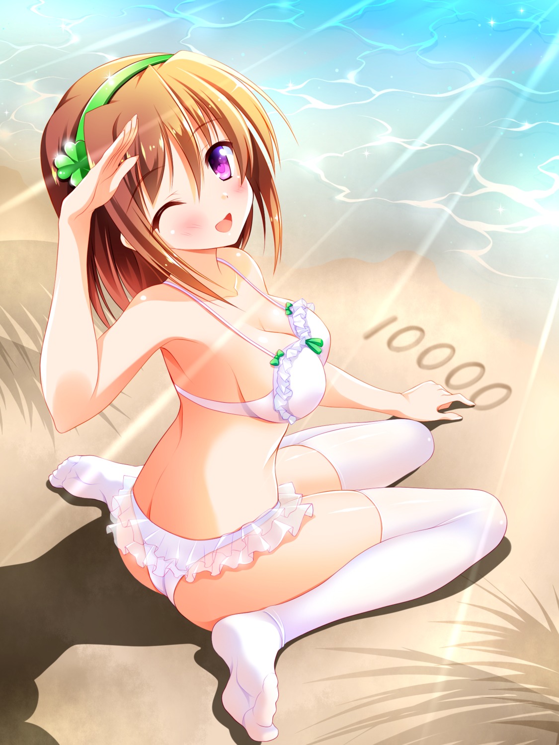 ass bikini cleavage feet see_through swimsuits thighhighs yagami-all_hail_nanao