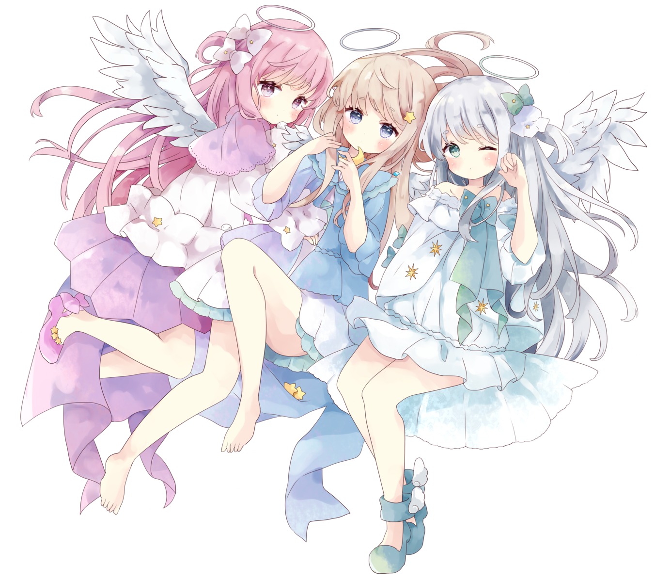 angel skirt_lift tsukiyo_(skymint) wings