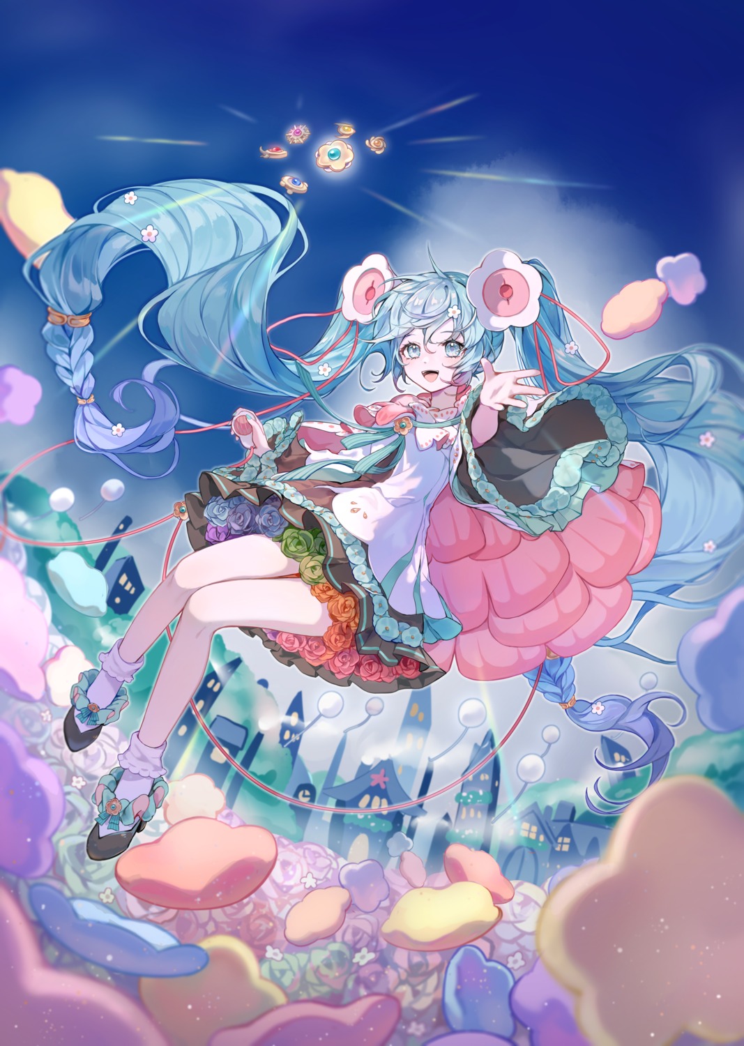 hatsune_miku magical_mirai nishina_hima skirt_lift vocaloid