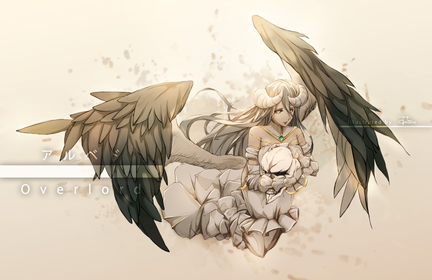 ainz_ooal_gown albedo_(overlord) dress horns overlord taria wings