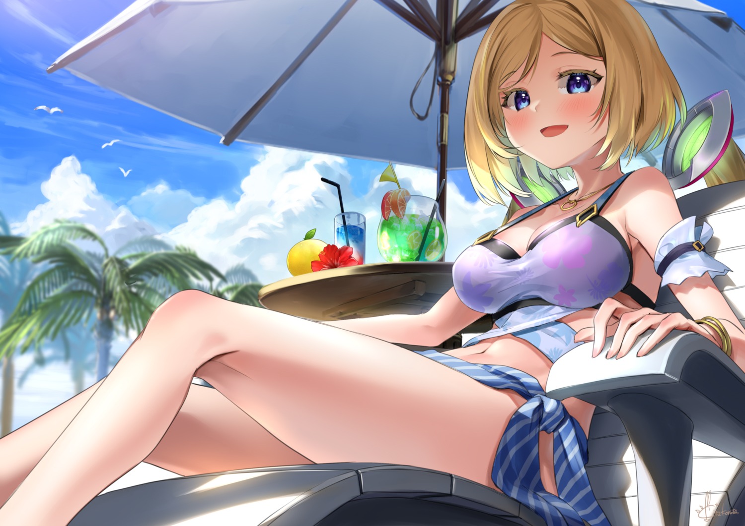 aki_rosenthal bikini_top cleavage hololive kito_koruta swimsuits