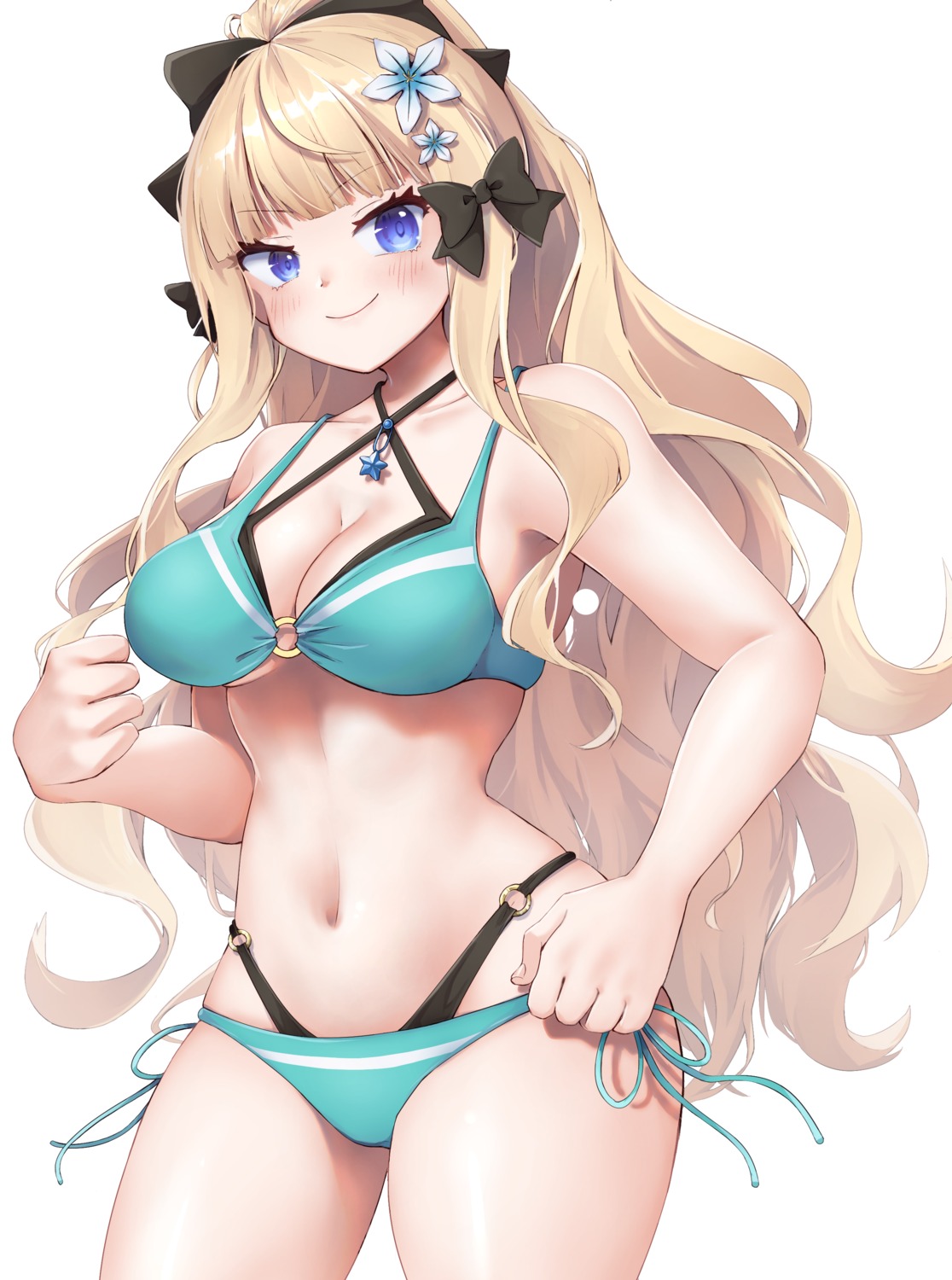 bikini cleavage princess_connect princess_connect!_re:dive riririnn-s sasaki_saren swimsuits