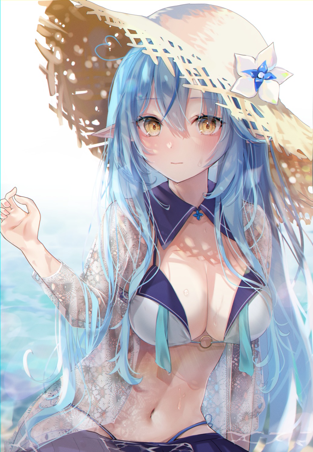 bikini elf fuyoyo hololive pointy_ears swimsuits yukihana_lamy