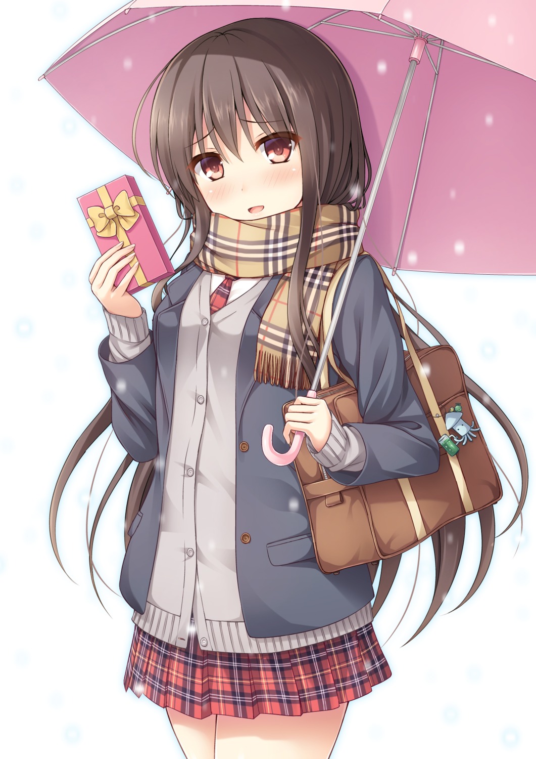 nakamura_sumikage seifuku umbrella valentine