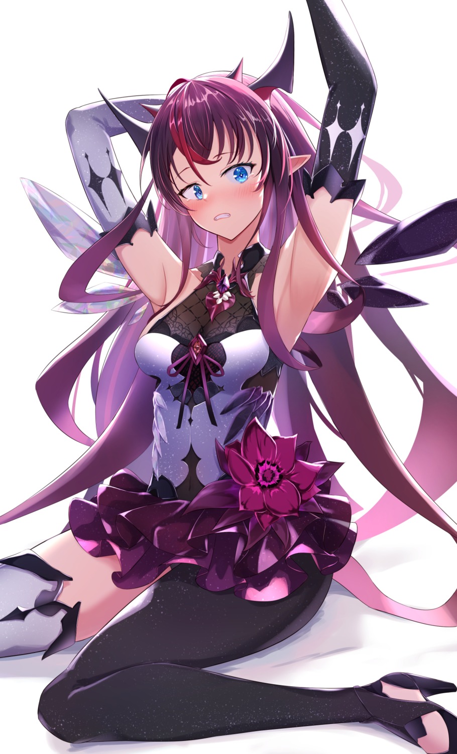 cocoablue23 heels hololive hololive_english horns irys_(hololive) pointy_ears thighhighs wings