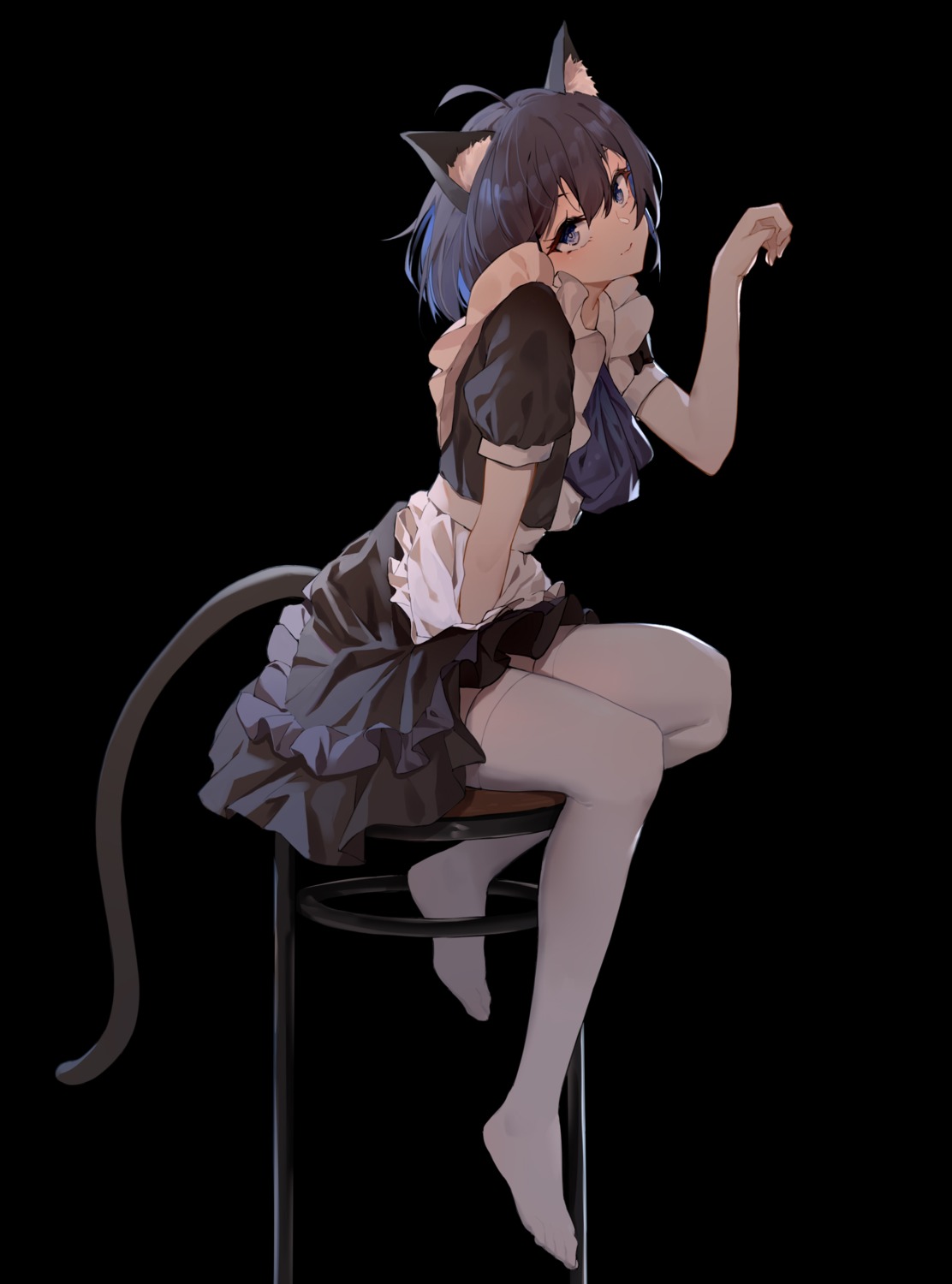 animal_ears benghuai_xueyuan honkai_impact kuo_(kuo114514) maid nekomimi seele_vollerei skirt_lift tail thighhighs