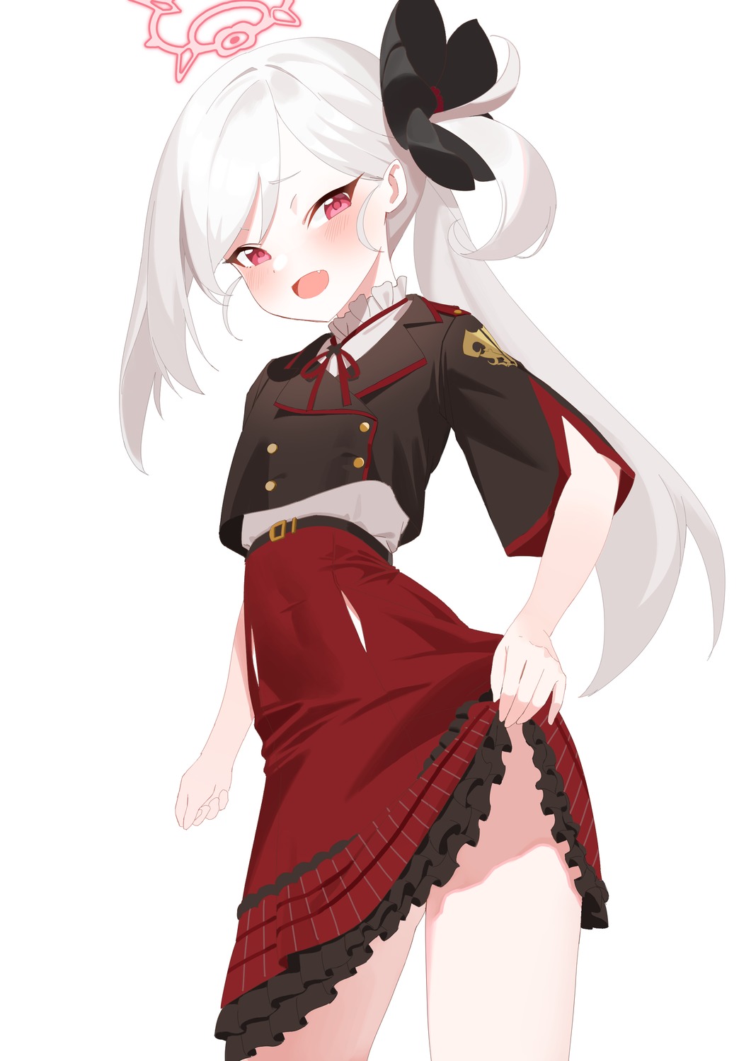 asagi_mutsuki blue_archive halo loli re-leaf skirt_lift uniform