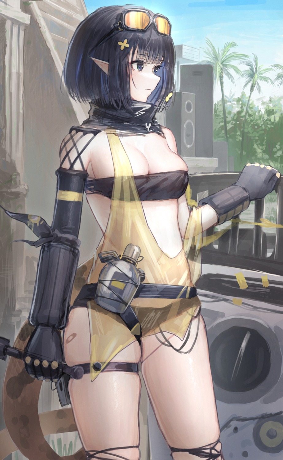 arawado garter no_bra pointy_ears see_through torn_clothes