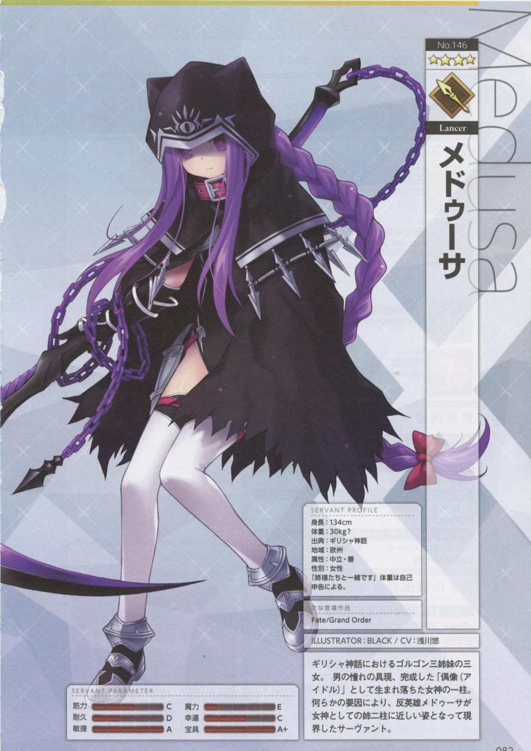 binding_discoloration black cropme fate/grand_order medusa_(lancer) profile_page thighhighs weapon