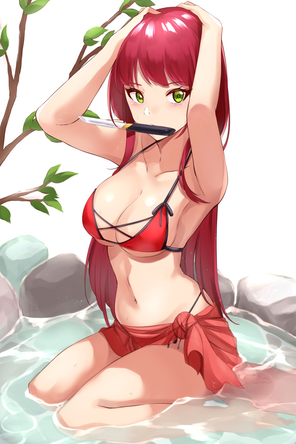 bikini haneramu see_through swimsuits wet wet_clothes