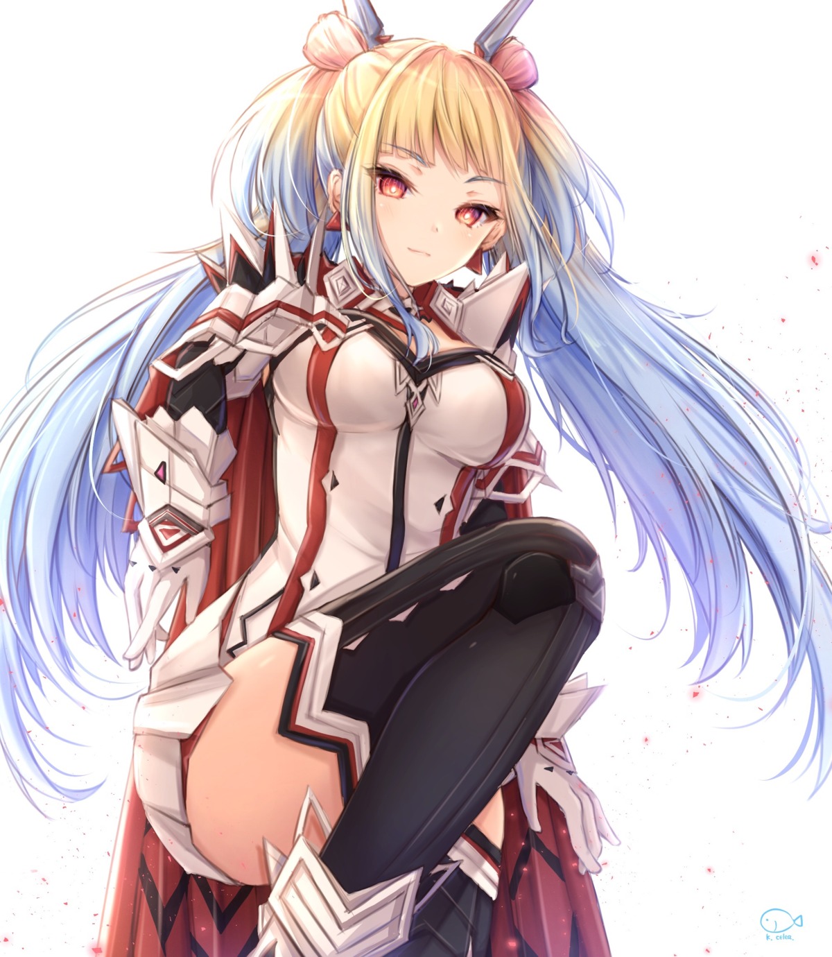 armor kiri_serea phantasy_star_online skirt_lift thighhighs