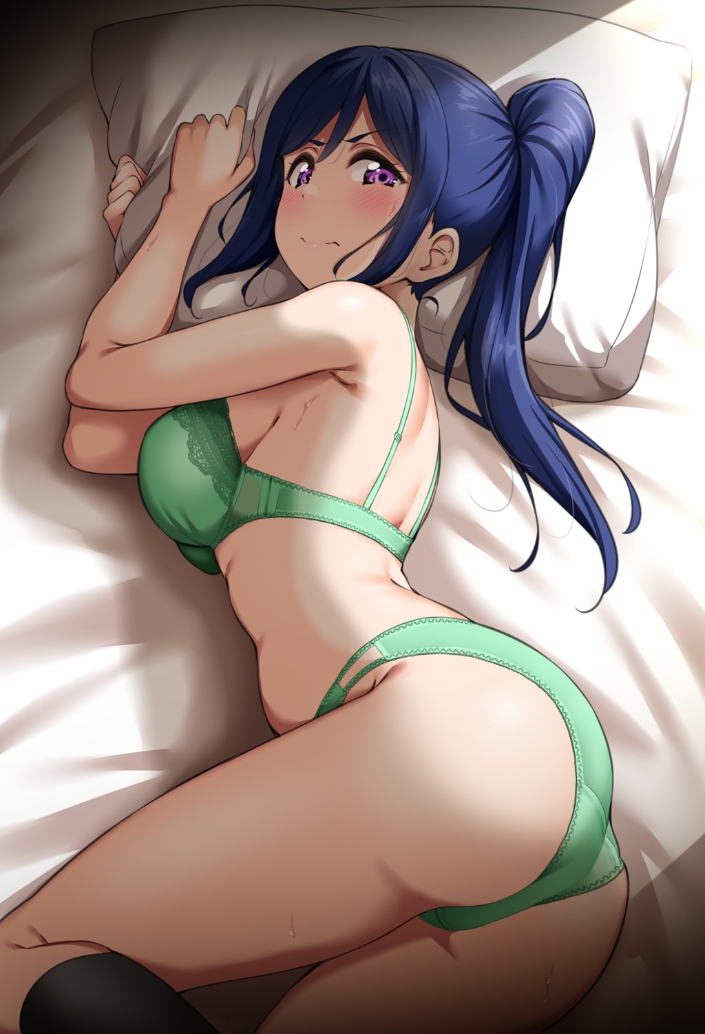 ass bra love_live!_sunshine!! matsuura_kanan pantsu yopparai_oni