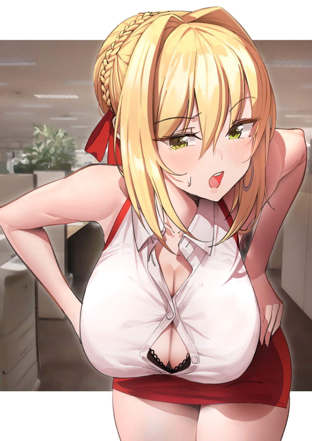 bra cleavage fate/grand_order k_pring saber_extra