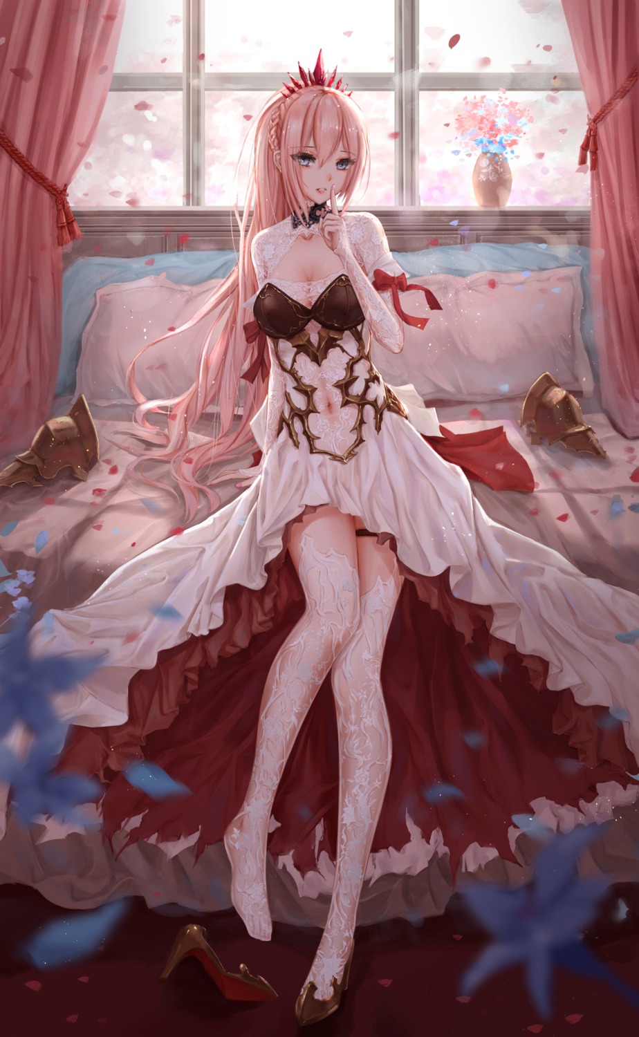 dress garter heels no_bra see_through shionne_imeris tales_of tales_of_arise thighhighs yuzuriha