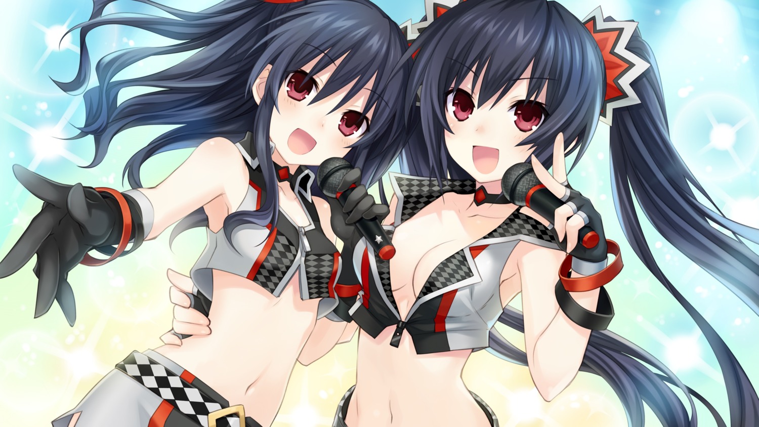 choujigen_game_neptune cleavage no_bra noire open_shirt tsunako uni_(choujigen_game_neptune)