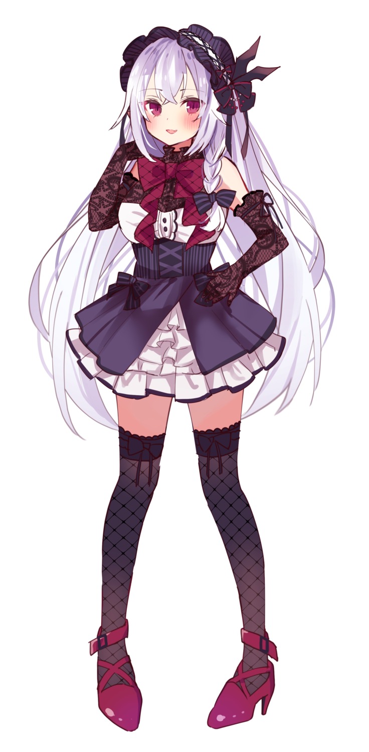 ebihara_beniko fishnets gothic_lolita heels lolita_fashion raro thighhighs