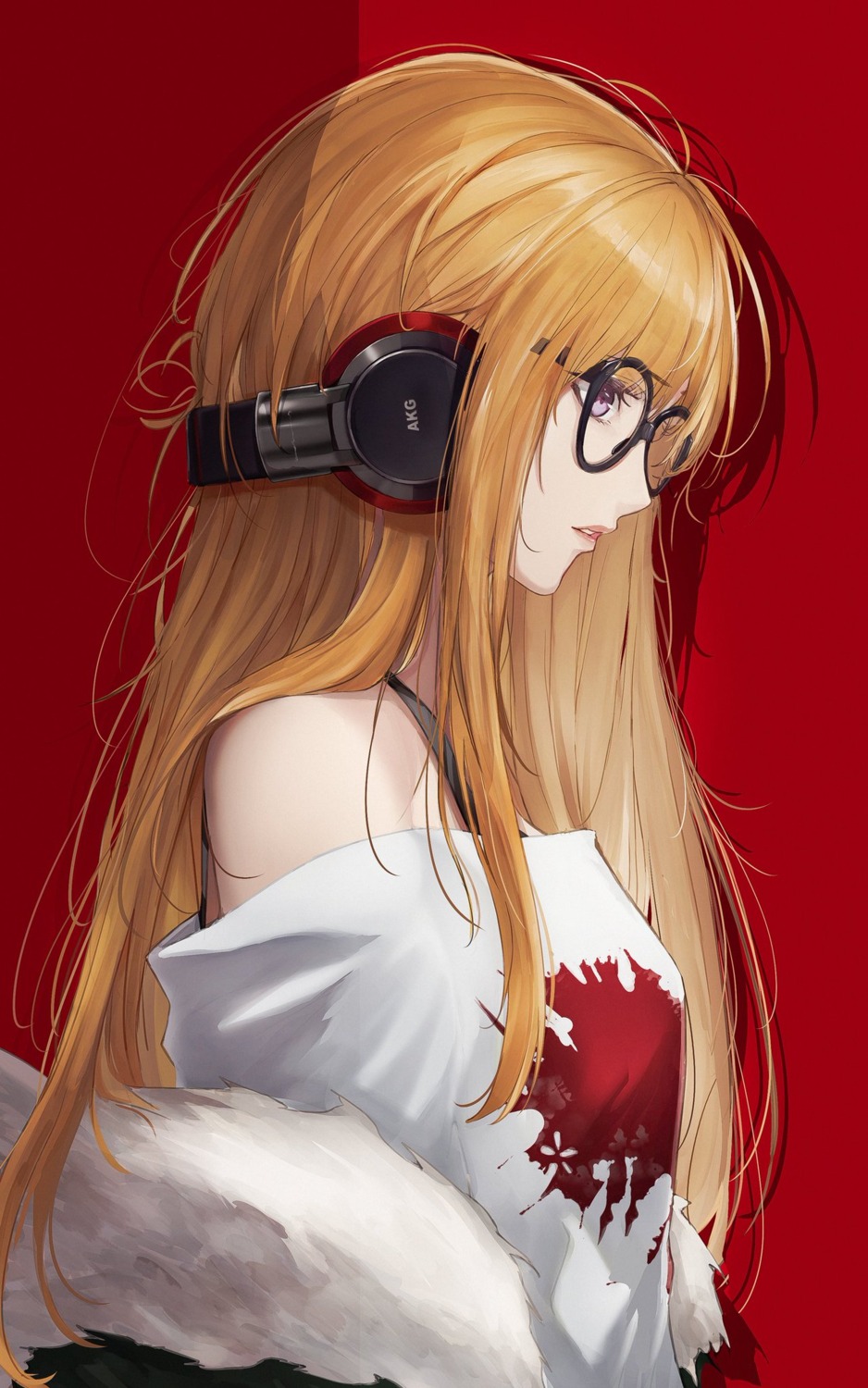 headphones marumoru megane persona_5 sakura_futaba