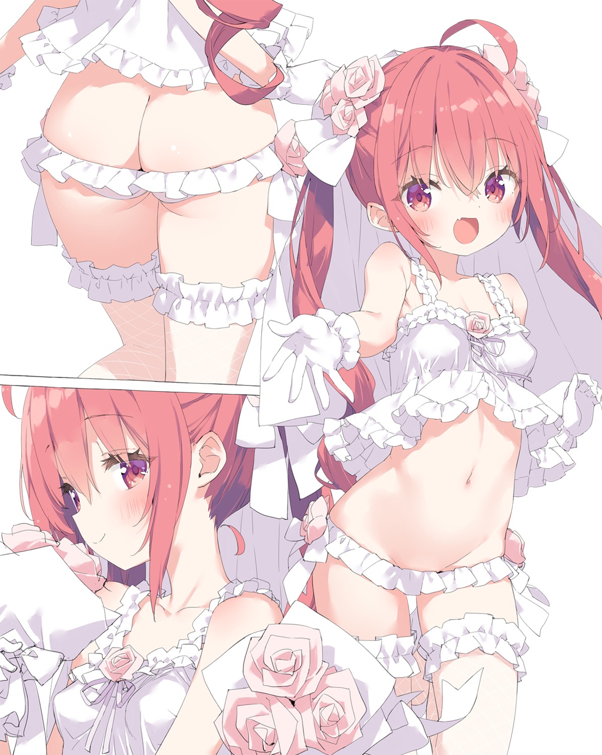 ass fishnets garter hazuki_watora kani_biimu lingerie loli pantsu panty_pull thighhighs