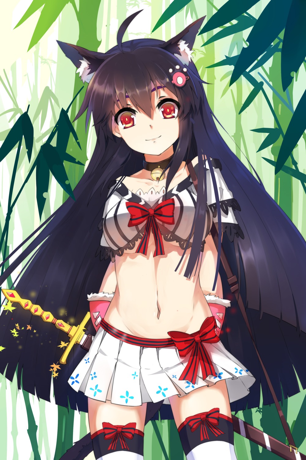 animal_ears romance_sangoku sword tagme tail thighhighs underboob