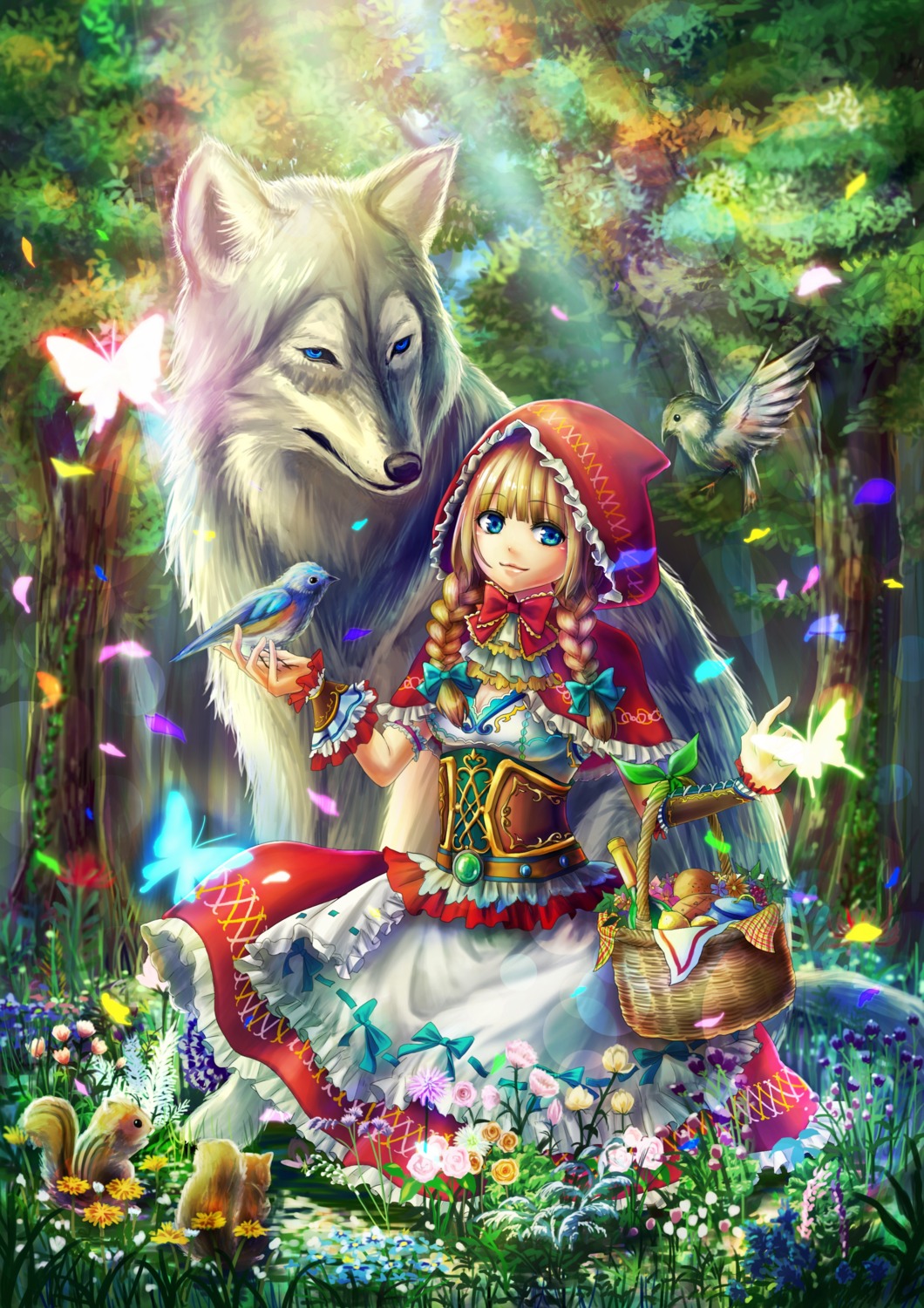 big_bad_wolf cleavage kazune_haka little_red_riding_hood_(character)