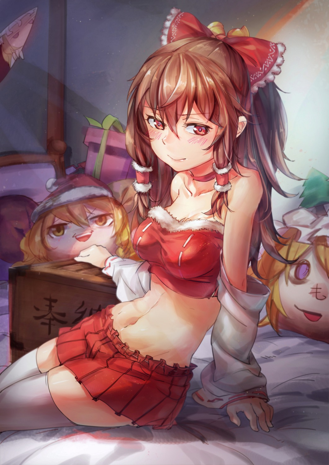 christmas hakurei_reimu pg_(pgouwoderen) stockings thighhighs touhou yukkuri_shiteitte_ne