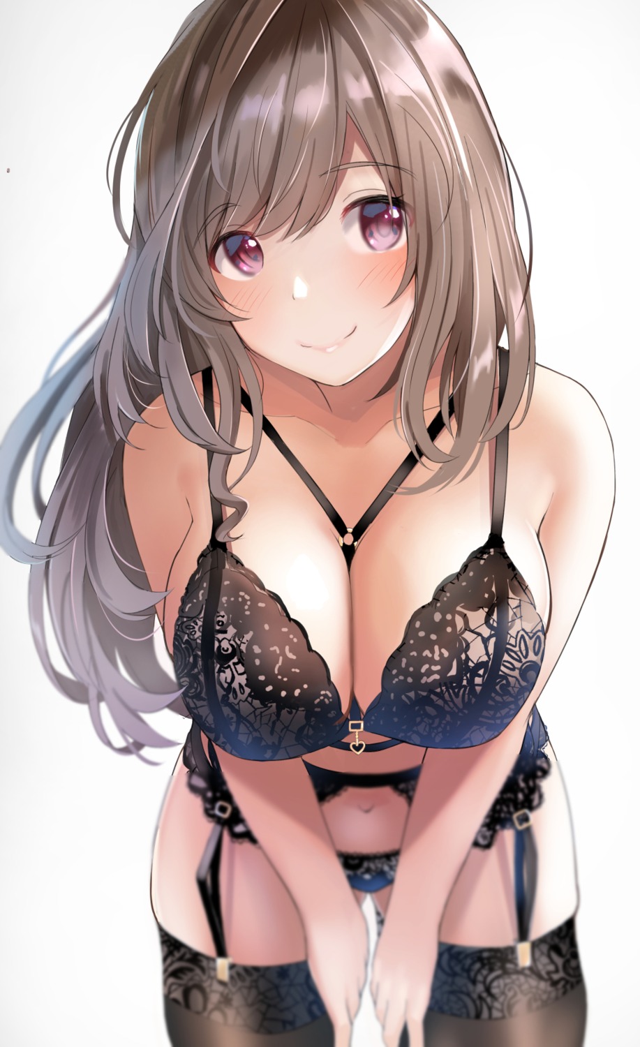 bra cleavage garter_belt koukoku pantsu stockings the_idolm@ster the_idolm@ster_shiny_colors thighhighs tsukioka_kogane