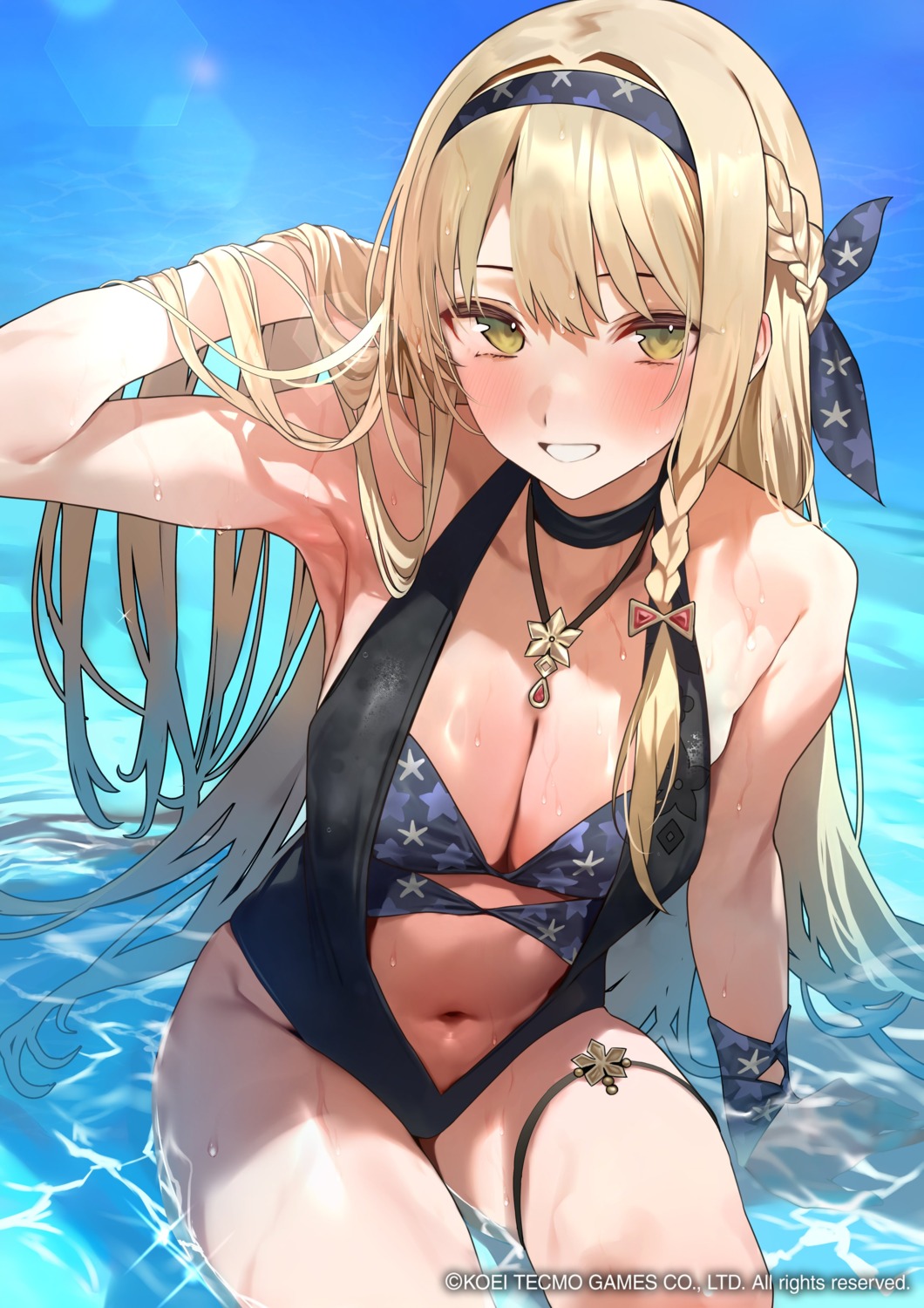 atelier atelier_resleriana atelier_ryza garter klaudia_valentz koei_tecmo swimsuits wet yuyu_(yuyuworks)