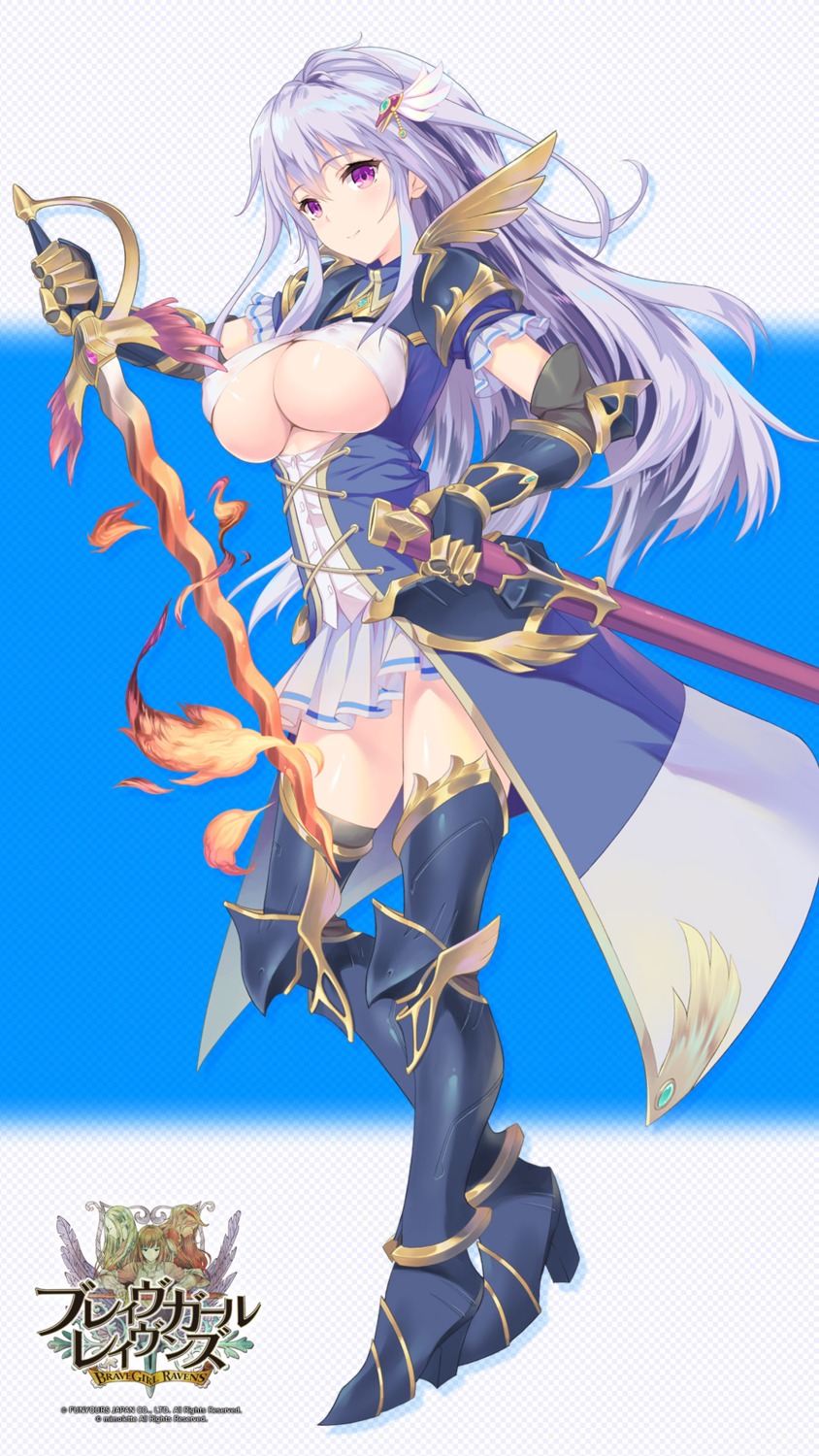 armor brave_girl_ravens heels no_bra sword tagme thighhighs