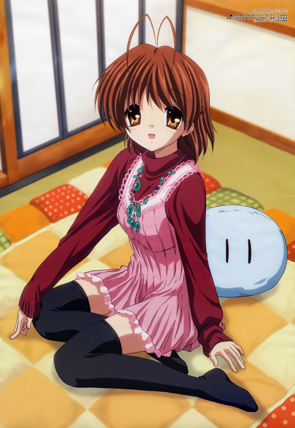 clannad dress furukawa_nagisa ikeda_kazumi thighhighs