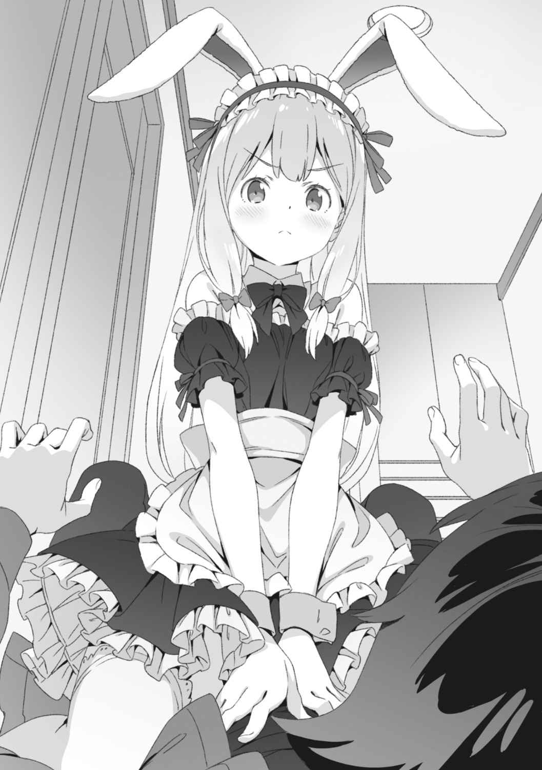 animal_ears bloomers bunny_ears eromanga-sensei izumi_sagiri kanzaki_hiro maid monochrome