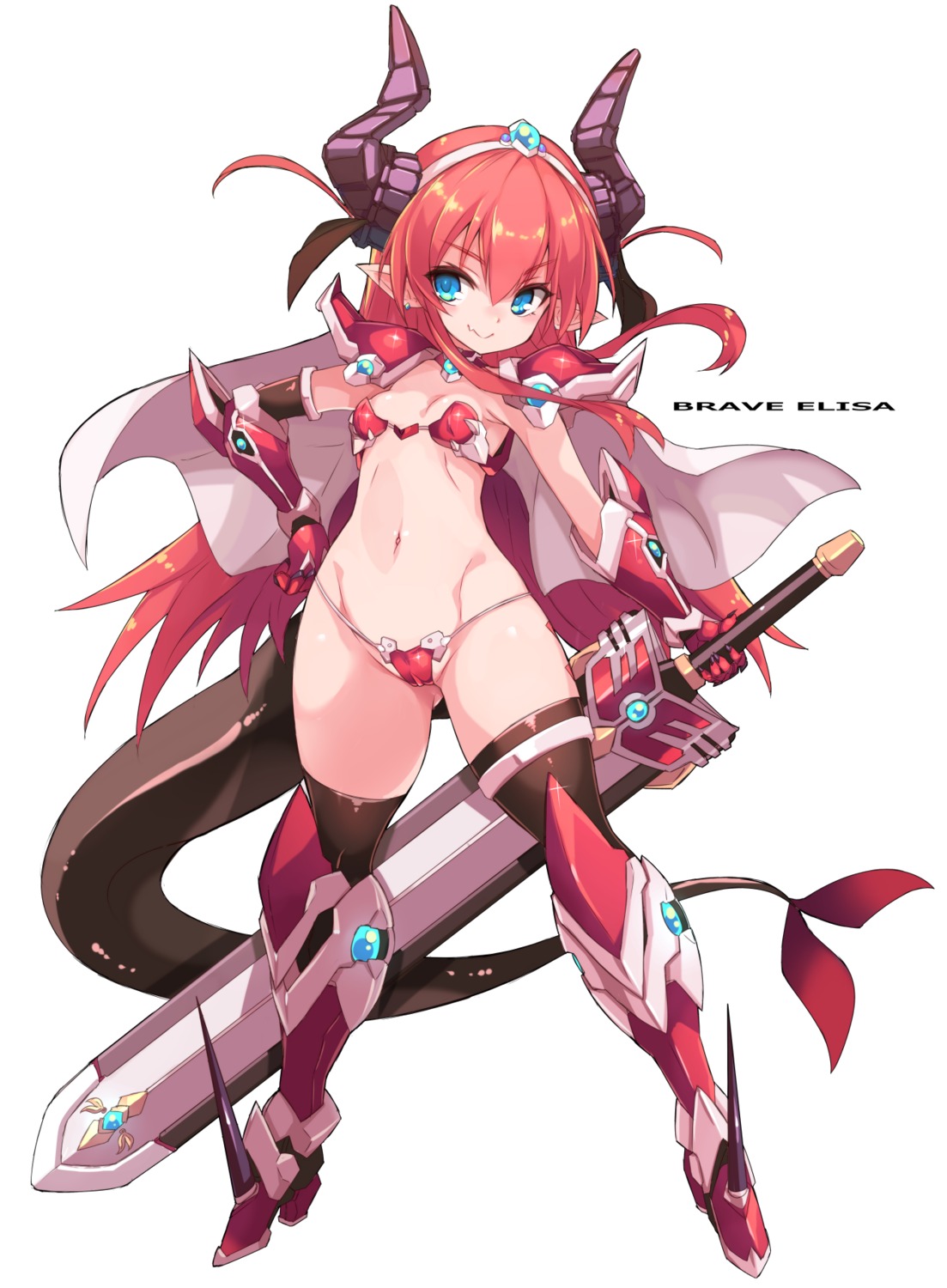 armor bikini_armor cameltoe elizabeth_bathory elizabeth_bathory_(brave)_(fate) fate/extra fate/extra_ccc fate/grand_order fate/stay_night garter horns karukan_(monjya) loli pointy_ears sword tail thighhighs