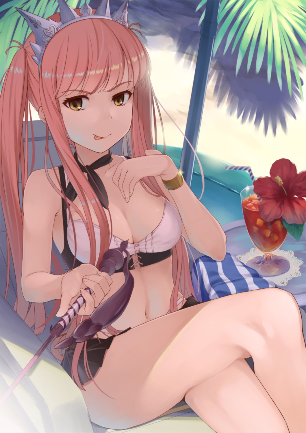 bikini cleavage fate/grand_order medb_(fate/grand_order) shiro_manjuu_(shiroxie) swimsuits weapon