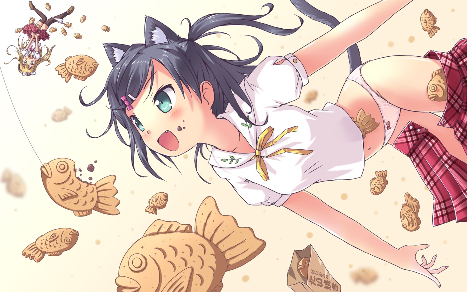 akisorapx animal_ears azuki_azusa hentai_ouji_to_warawanai_neko nekomimi pantsu seifuku tail tsutsukakushi_tsukiko wallpaper