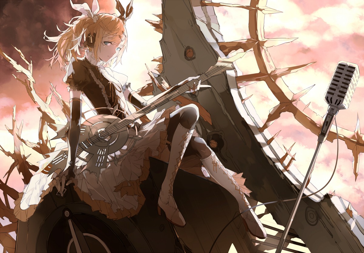 guitar heels kagamine_rin lolita_fashion nine vocaloid