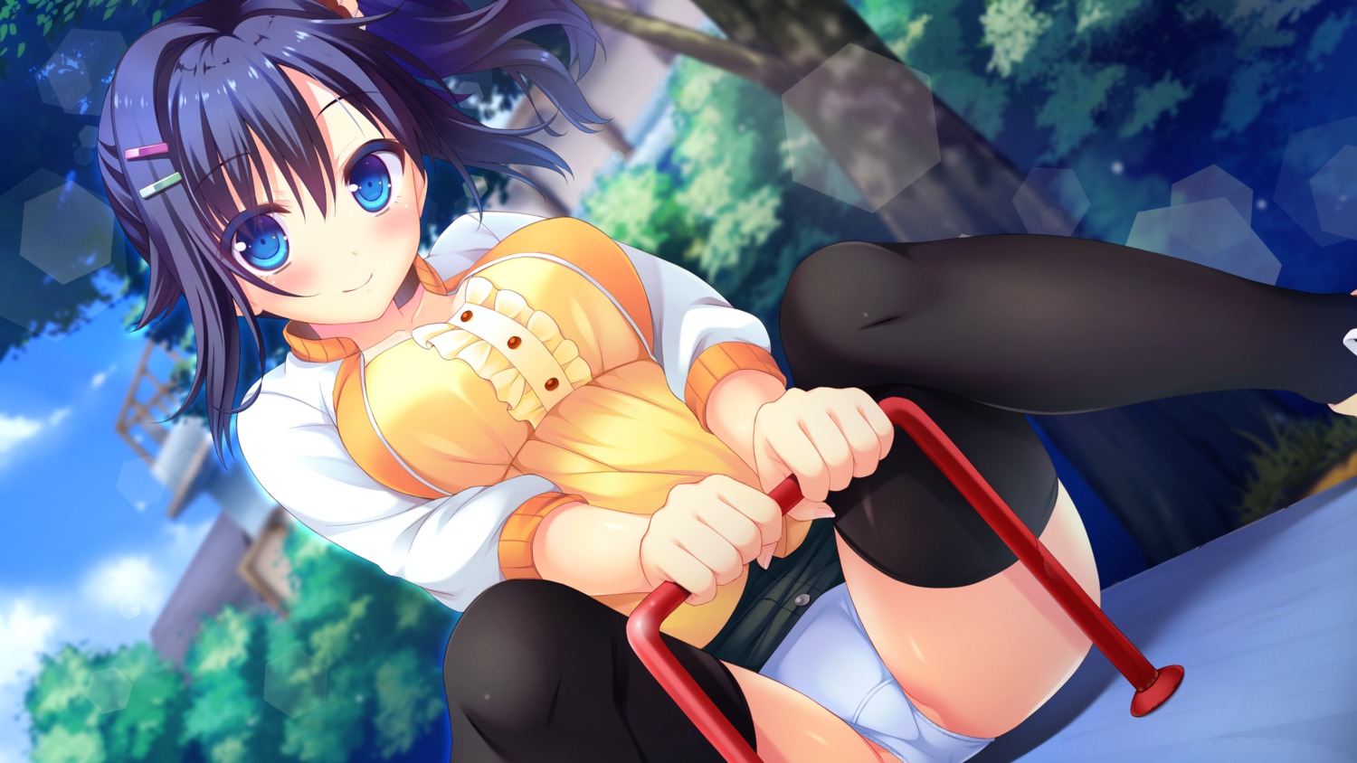 chuablesoft game_cg goshogawara_yuuki k-ko pantsu skirt_lift thighhighs watashi_ga_suki_nara_"suki"_tte_itte!