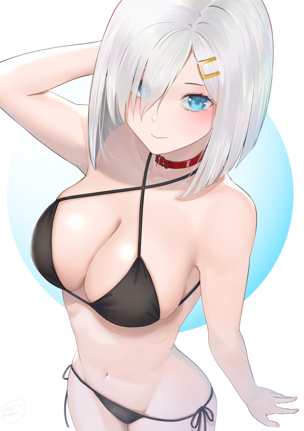 bikini hamakaze_(kancolle) kantai_collection panty_pull rushian swimsuits