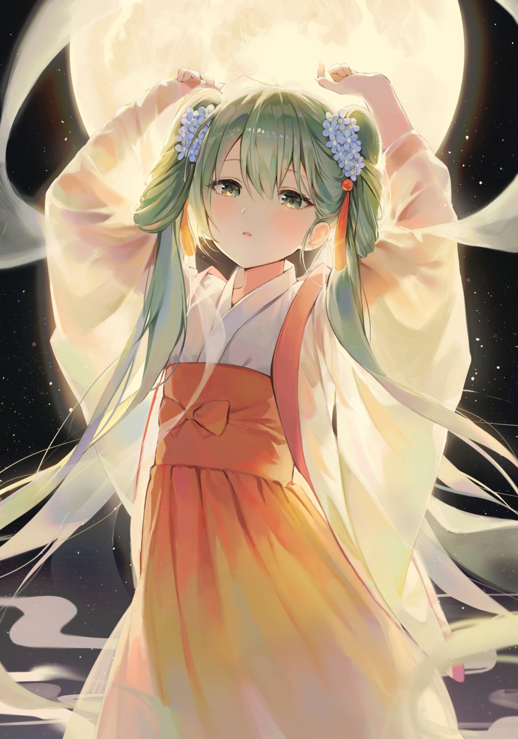 asian_clothes chuushuu_meigetsu_miku eso_(toory) hatsune_miku see_through vocaloid