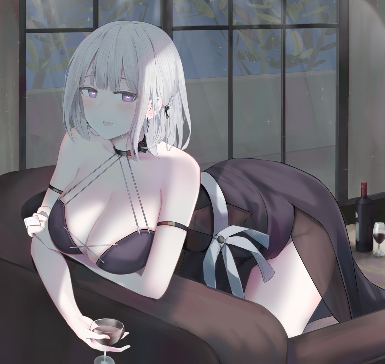 cleavage dress girls_frontline no_bra nopan rpk-16_(girls_frontline) ru_zhai see_through