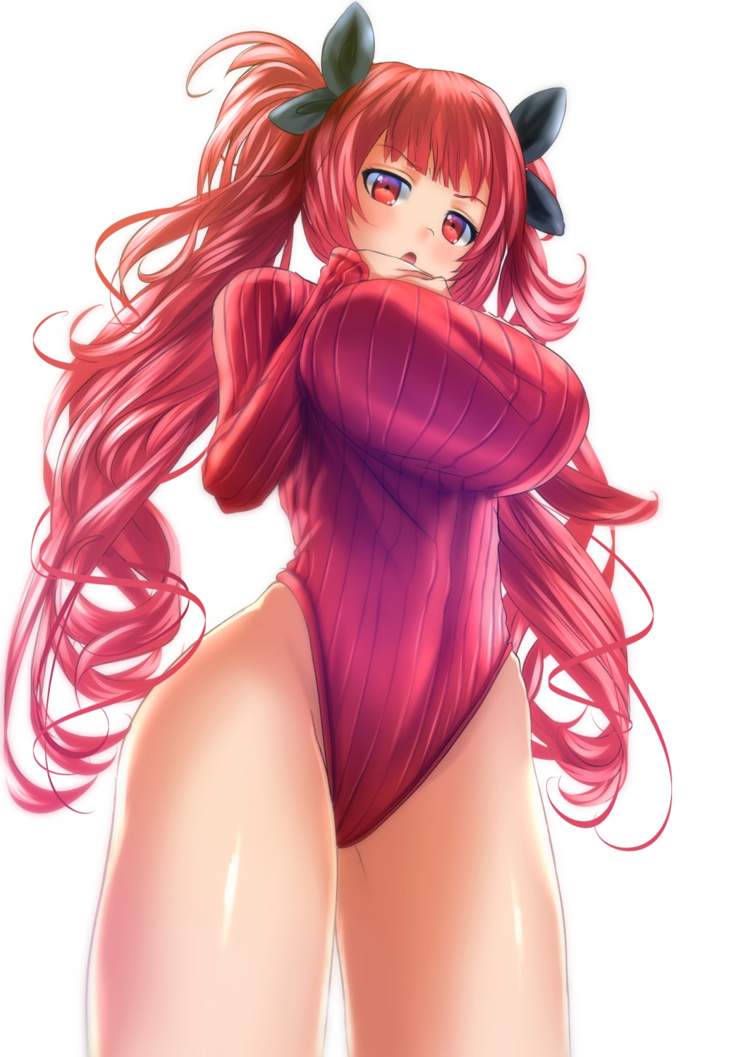 azur_lane breast_hold honolulu_(azur_lane) kein leotard sweater