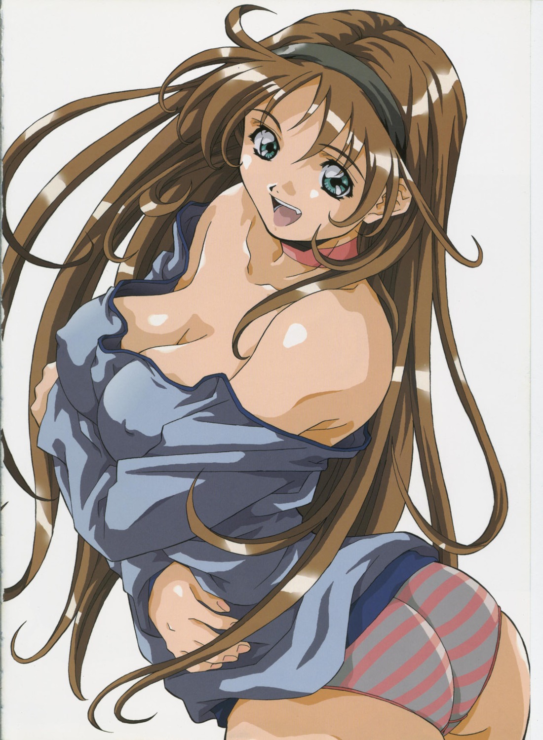 amano_yoki ass breast_hold cleavage pantsu screening shimapan