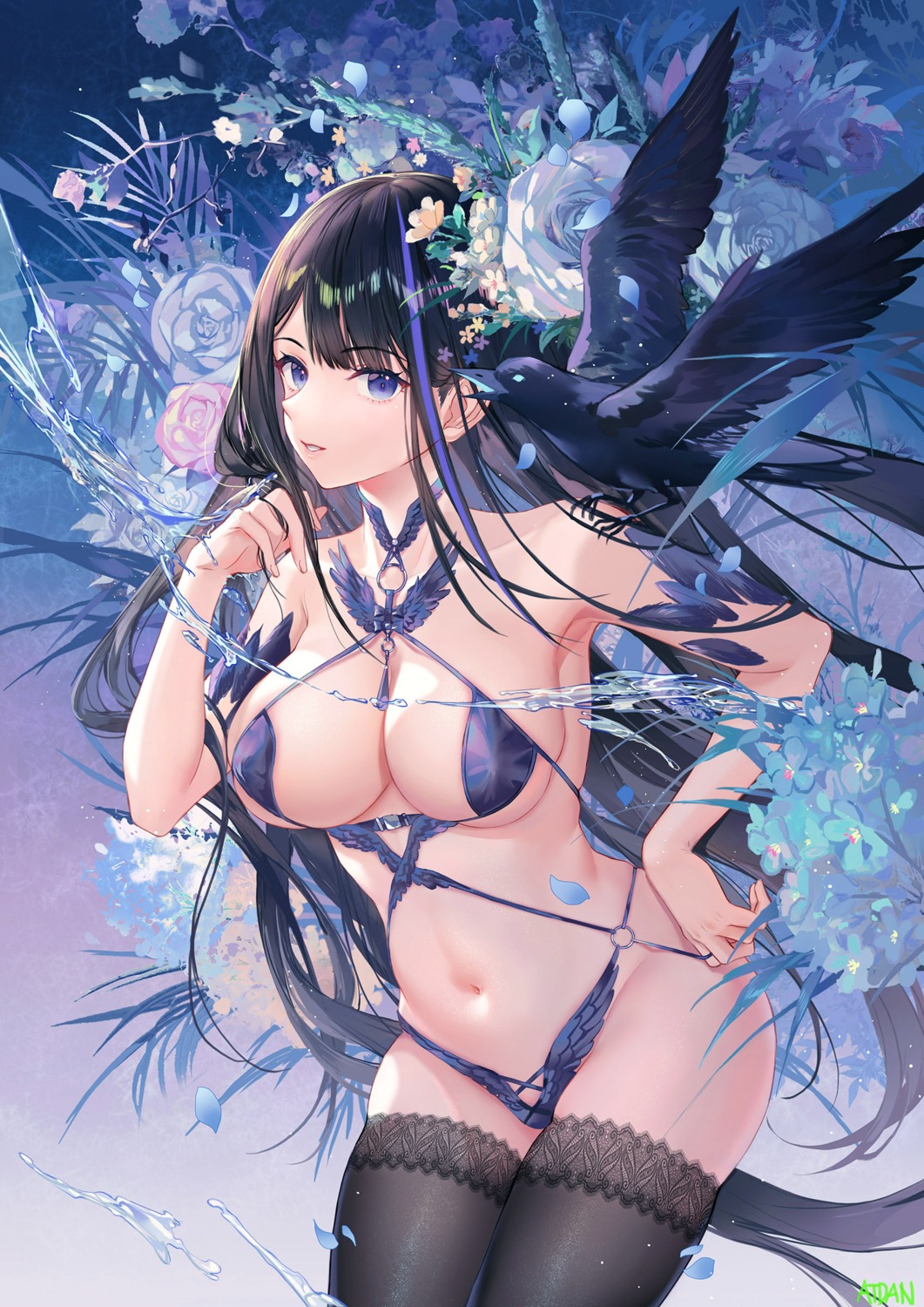 atdan bikini erect_nipples swimsuits thighhighs