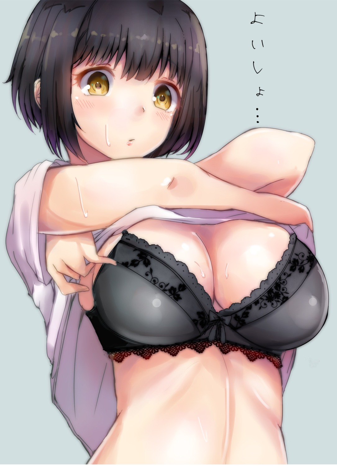 bra cleavage ryuu. shirt_lift takafuji_kako the_idolm@ster the_idolm@ster_cinderella_girls undressing