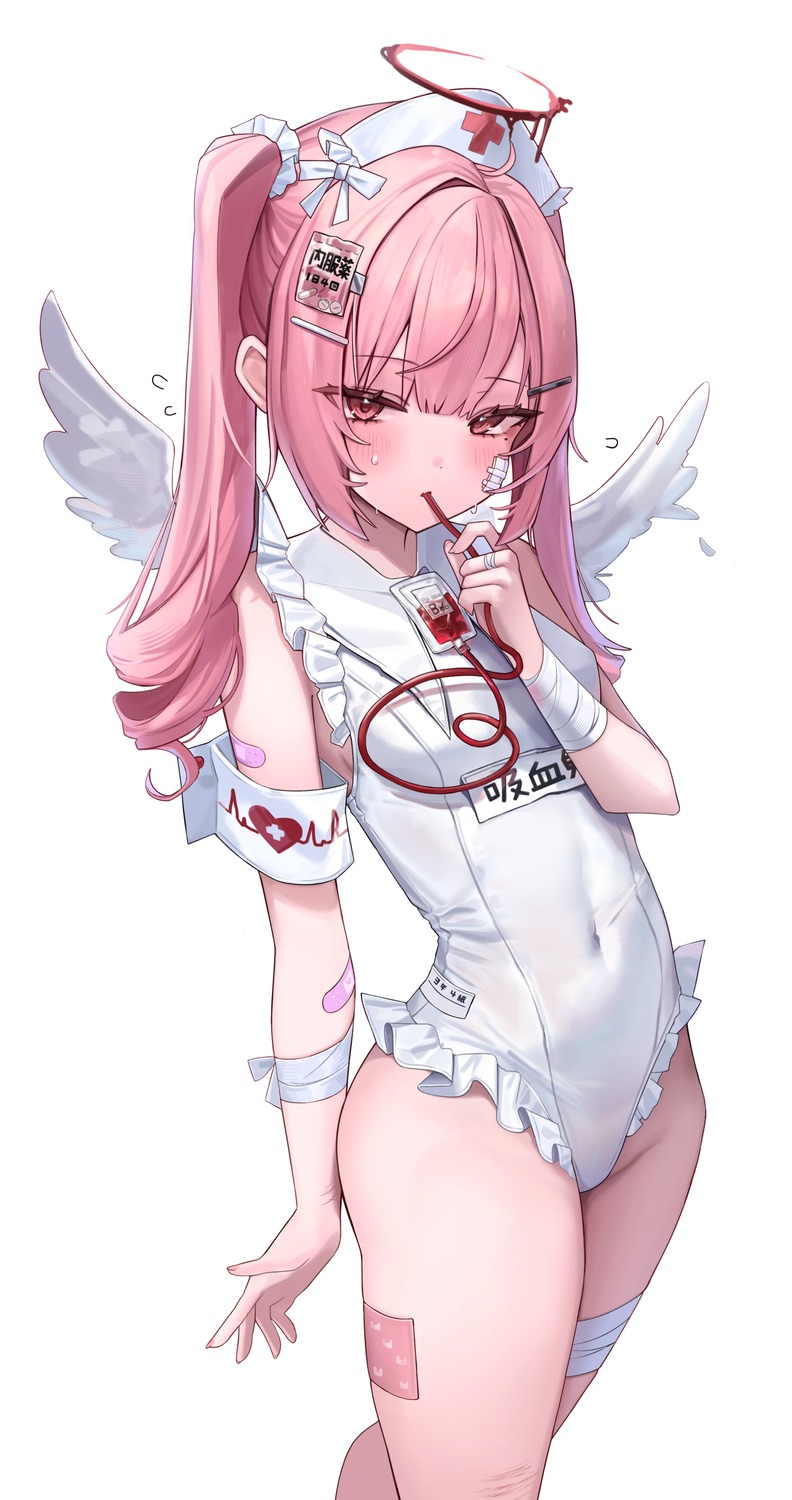 angel bandages bandaid garter nurse swimsuits tsukiyomi_ai whitebc wings