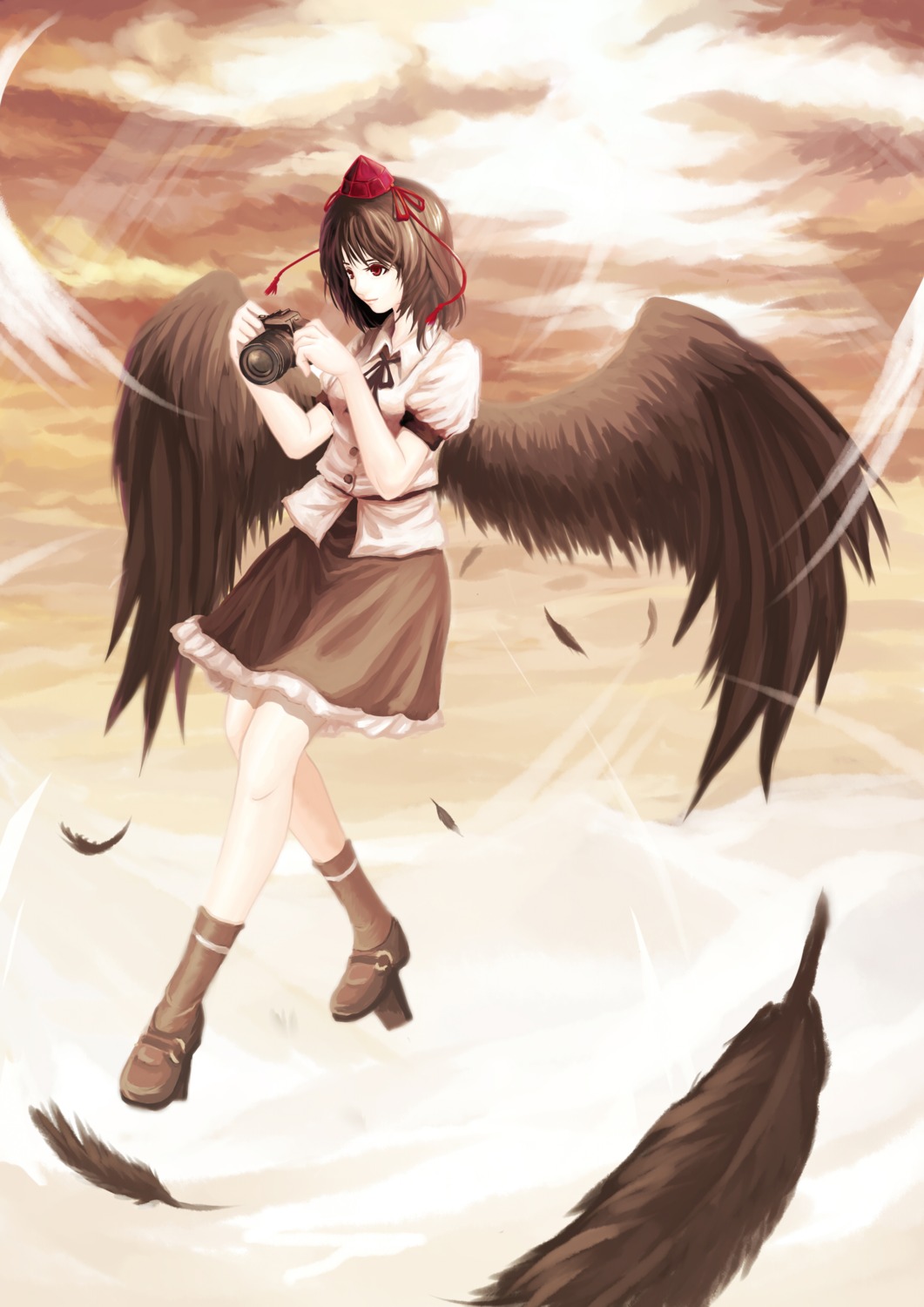 iyokamioto shameimaru_aya touhou wings