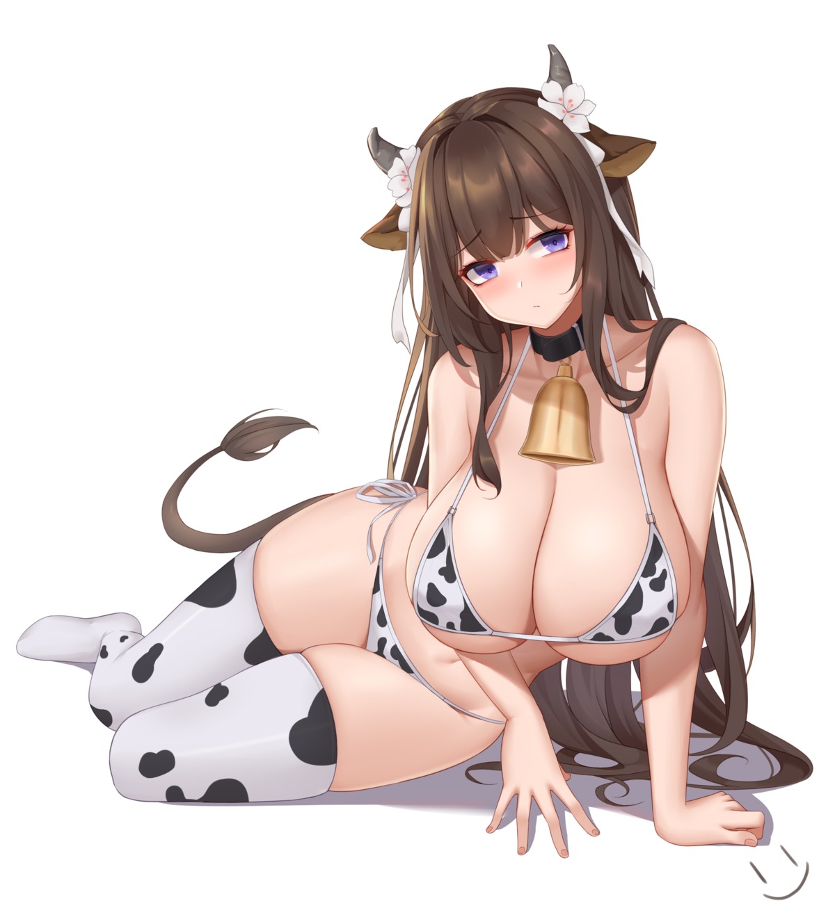 animal_ears azur_lane bikini erect_nipples horns kashino_(azur_lane) swimsuits tail thighhighs wei_xiao