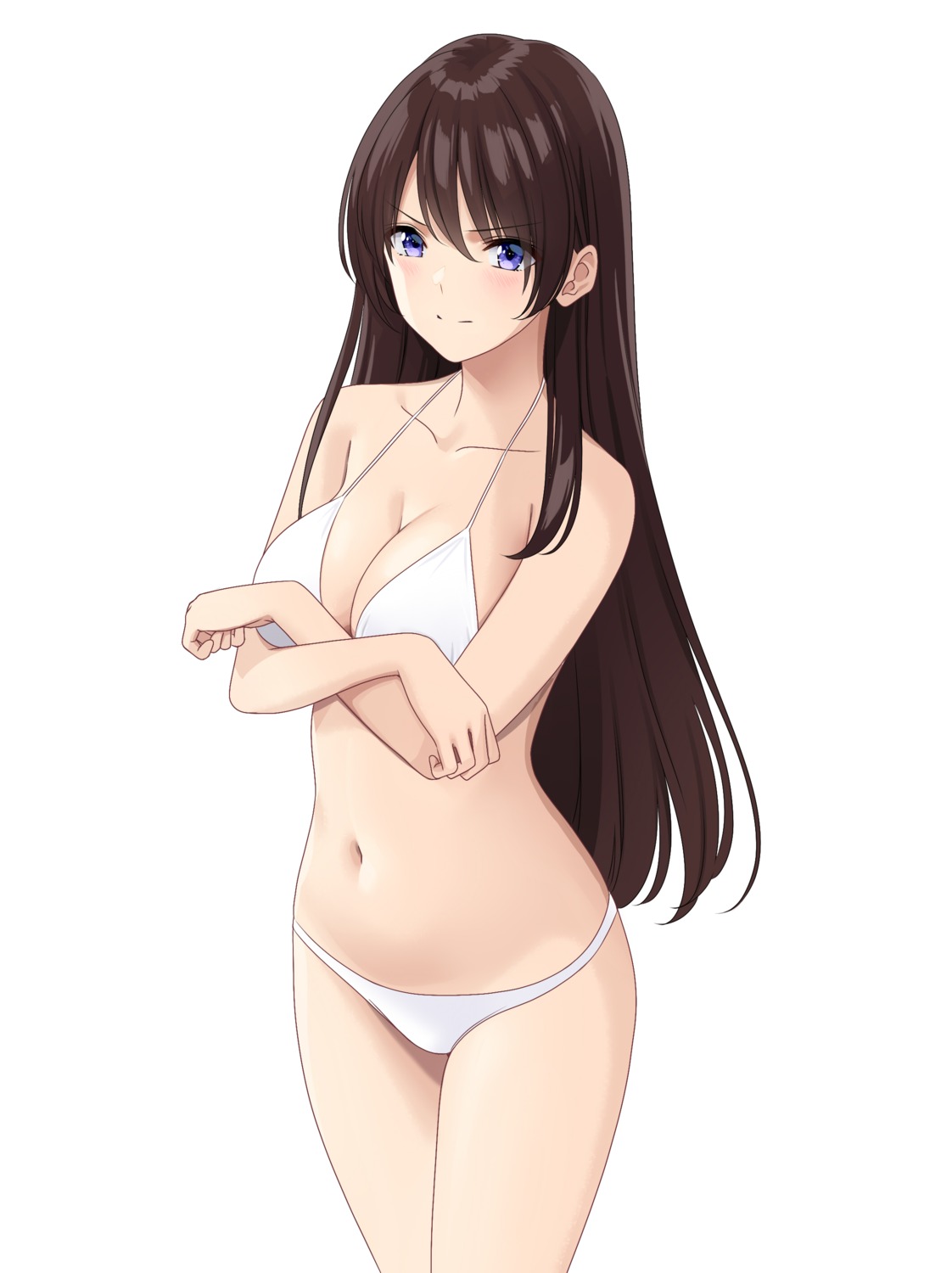 bikini breast_hold cleavage marui_koishi swimsuits