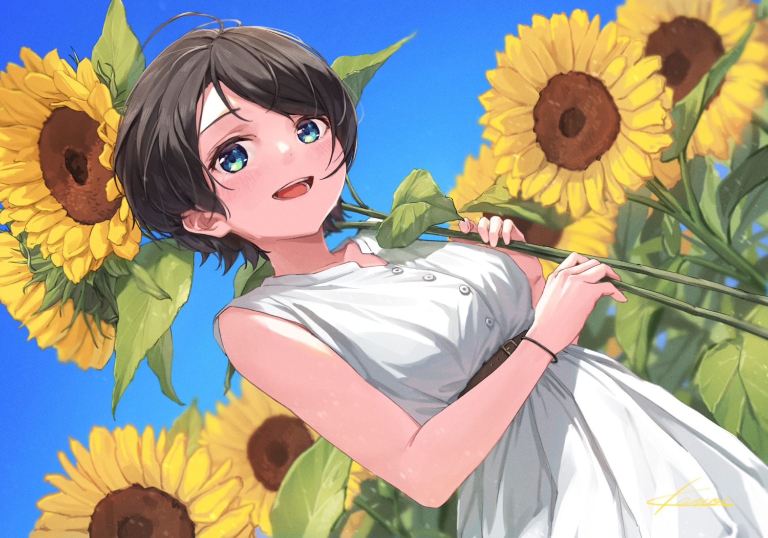 dress hololive kanoe_(tatsukanoe) oozora_subaru summer_dress