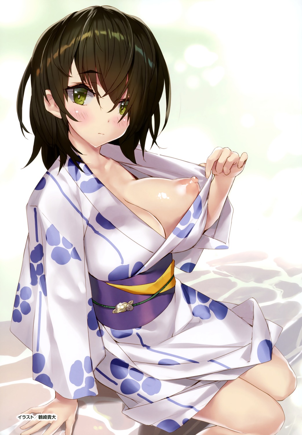 breasts feng kazama_sena nipples no_bra open_shirt tsurusaki_takahiro undressing wet yukata zutto_mae_kara_joshi_deshita