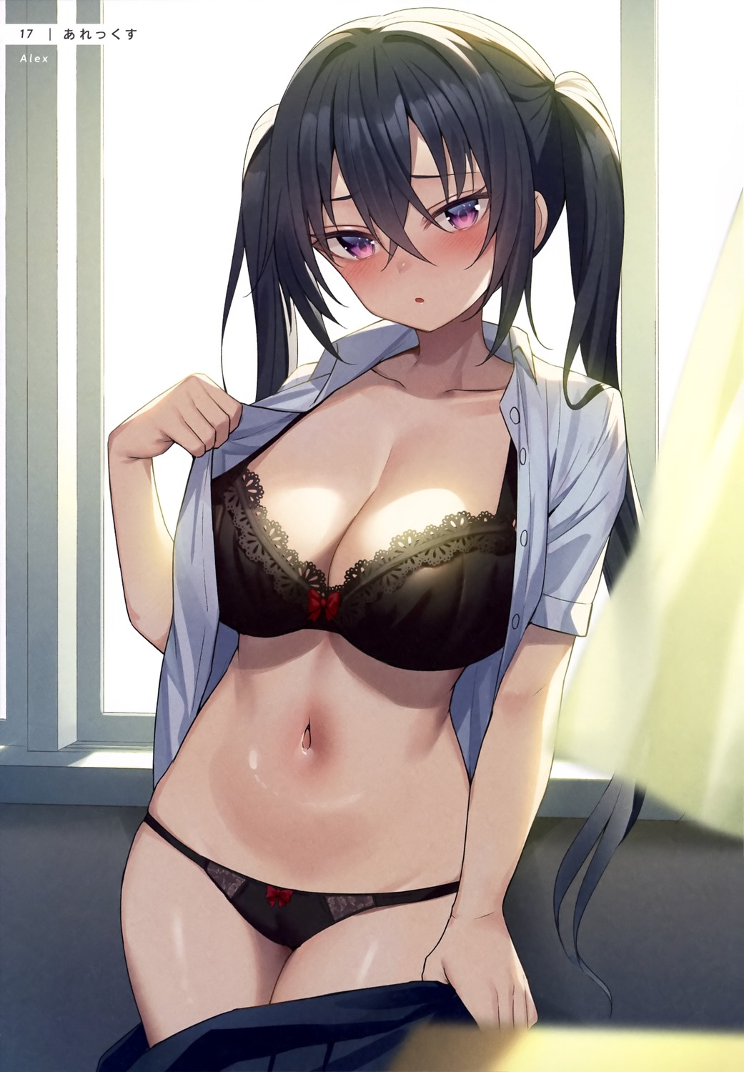 alexmaster bra open_shirt pantsu seifuku undressing